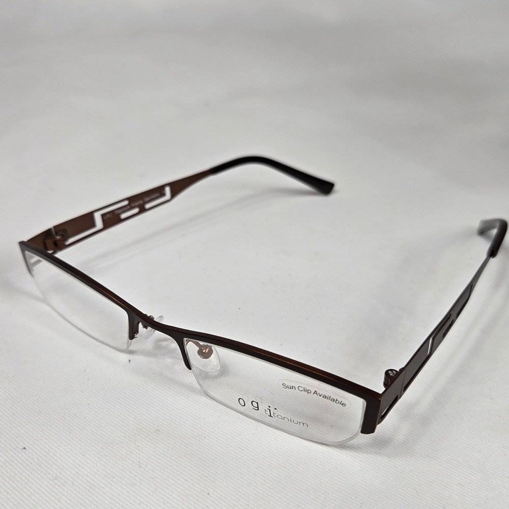 OGI Titanium 5023 Eyeglasses Frames Bronze Germany 49 19 135 Semi Rimless NWT